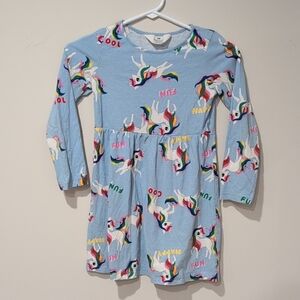 H&M Blue Unicorn Print Kids Dress